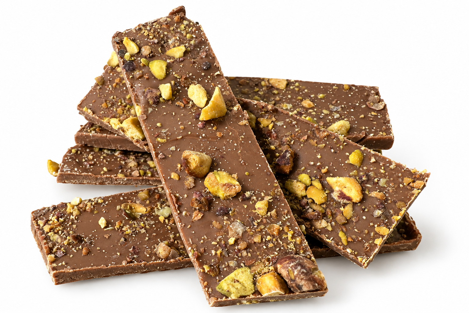 Cortezas de Chocolate de Leche sin Azúcar Pistacho Sal de Mar - Imagen 2
